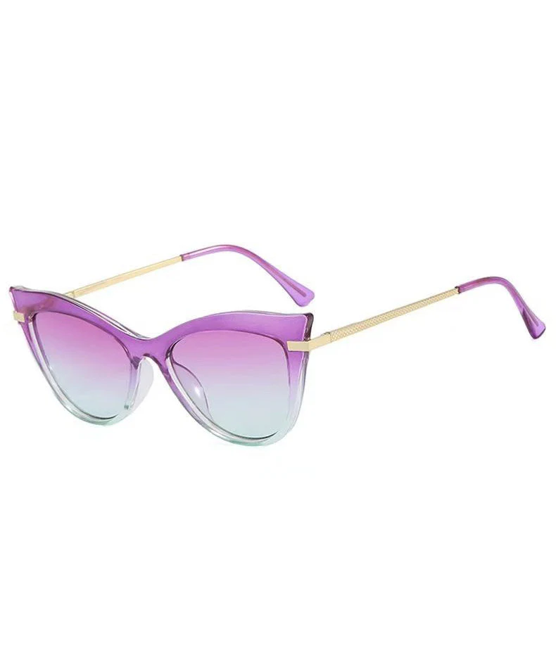 New Purple Hip Hop Punk Framed Metal Sunglasses - Image 4