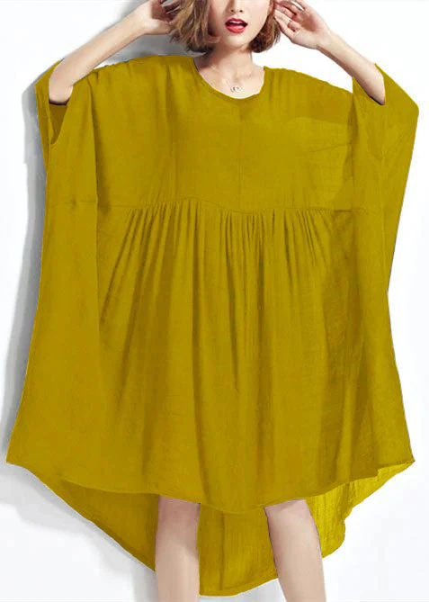 New Red Chiffon Dresses Plus Size Clothing Linen Maxi Dress Fine High Waist Batwing Sleeve Clothing - Image 4