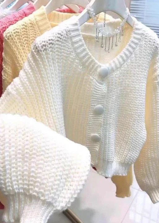 New Red O Neck Button Knit Cardigans Spring - Image 5
