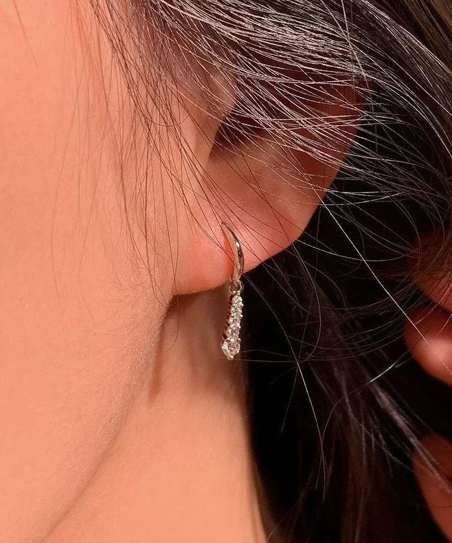 New Silk Alloy Zircon Hoop Earrings - Image 4