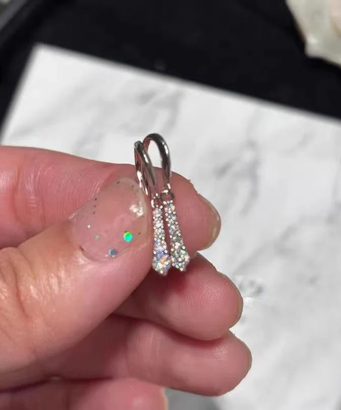 New Silk Alloy Zircon Hoop Earrings - Image 5