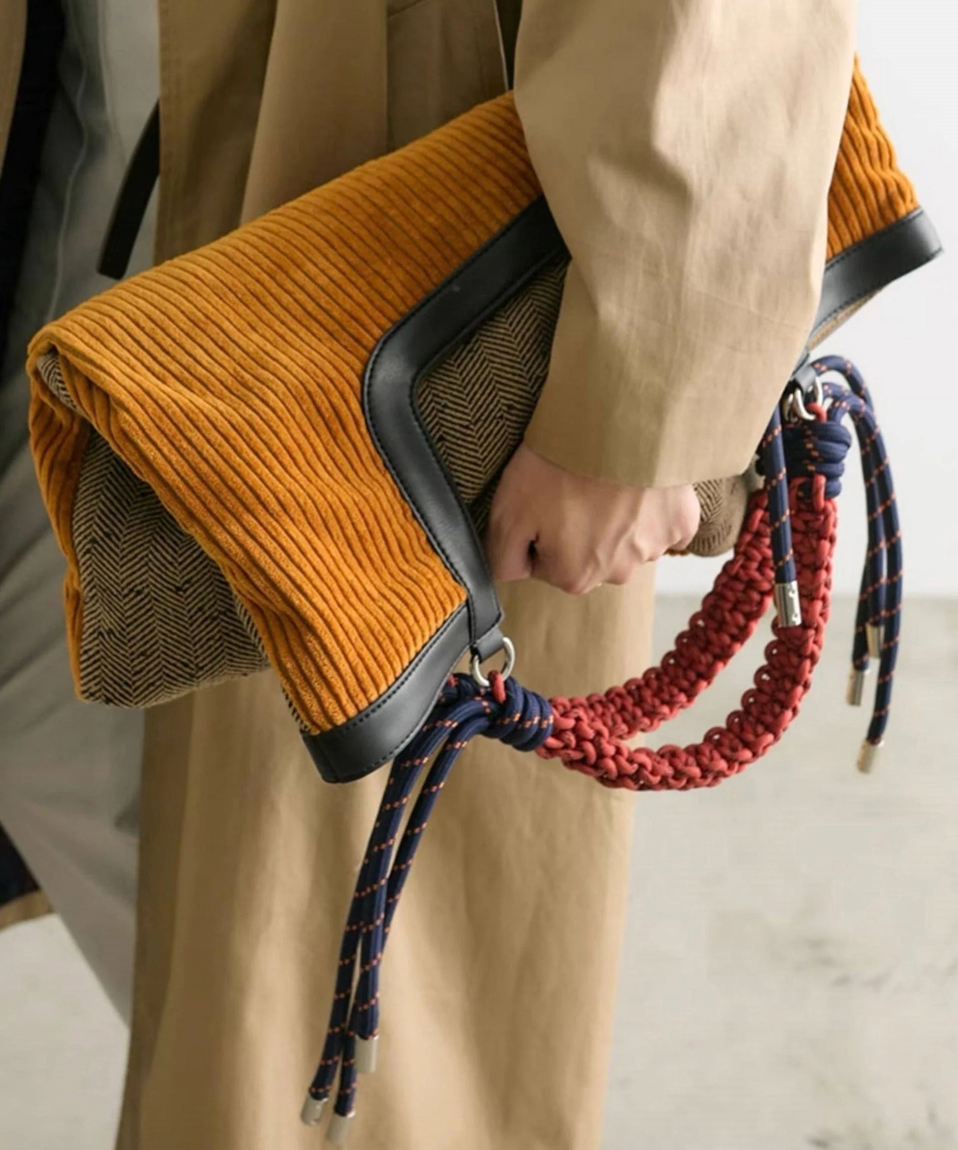 New Yellow Corduroy Large Capacity Shoulder Bag - Image 3