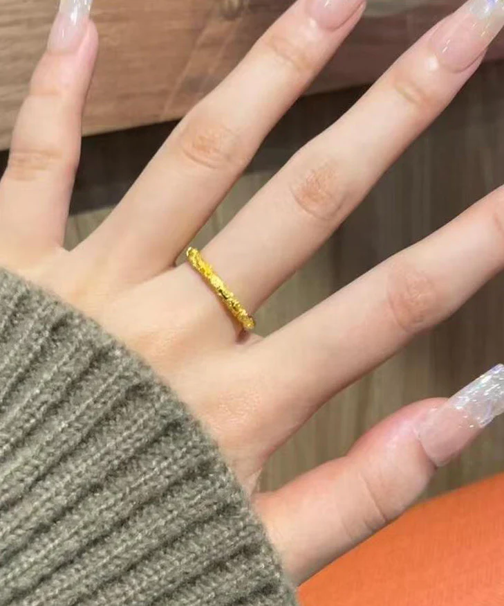 Novelty Gold Ancient Gold Bauhinia Rings - Image 5