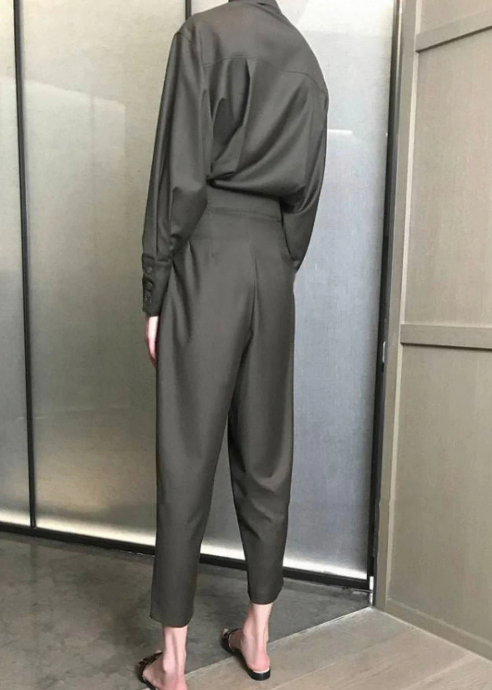 Novelty Peter Pan Collar Tunic Jumpsuit Spring - Image 5