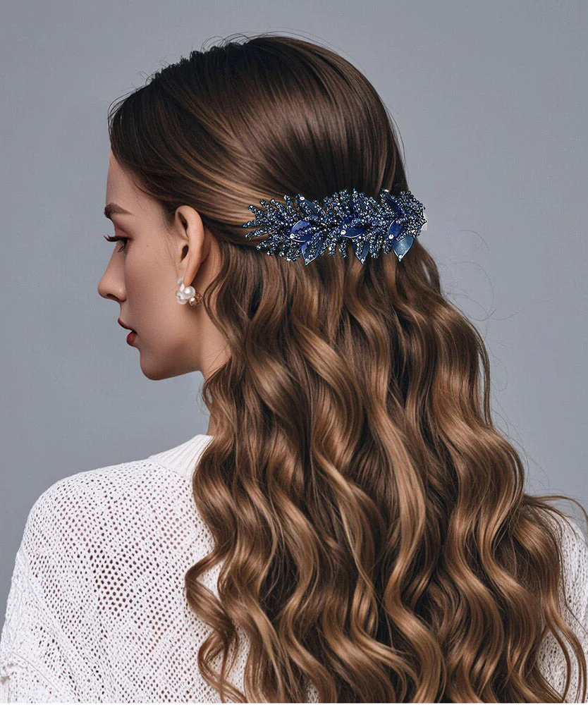 Novelty Royal Blue Alloy Crystal Zircon Hairpin - Image 3