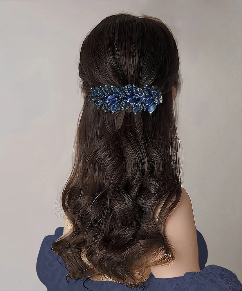 Novelty Royal Blue Alloy Crystal Zircon Hairpin - Image 5