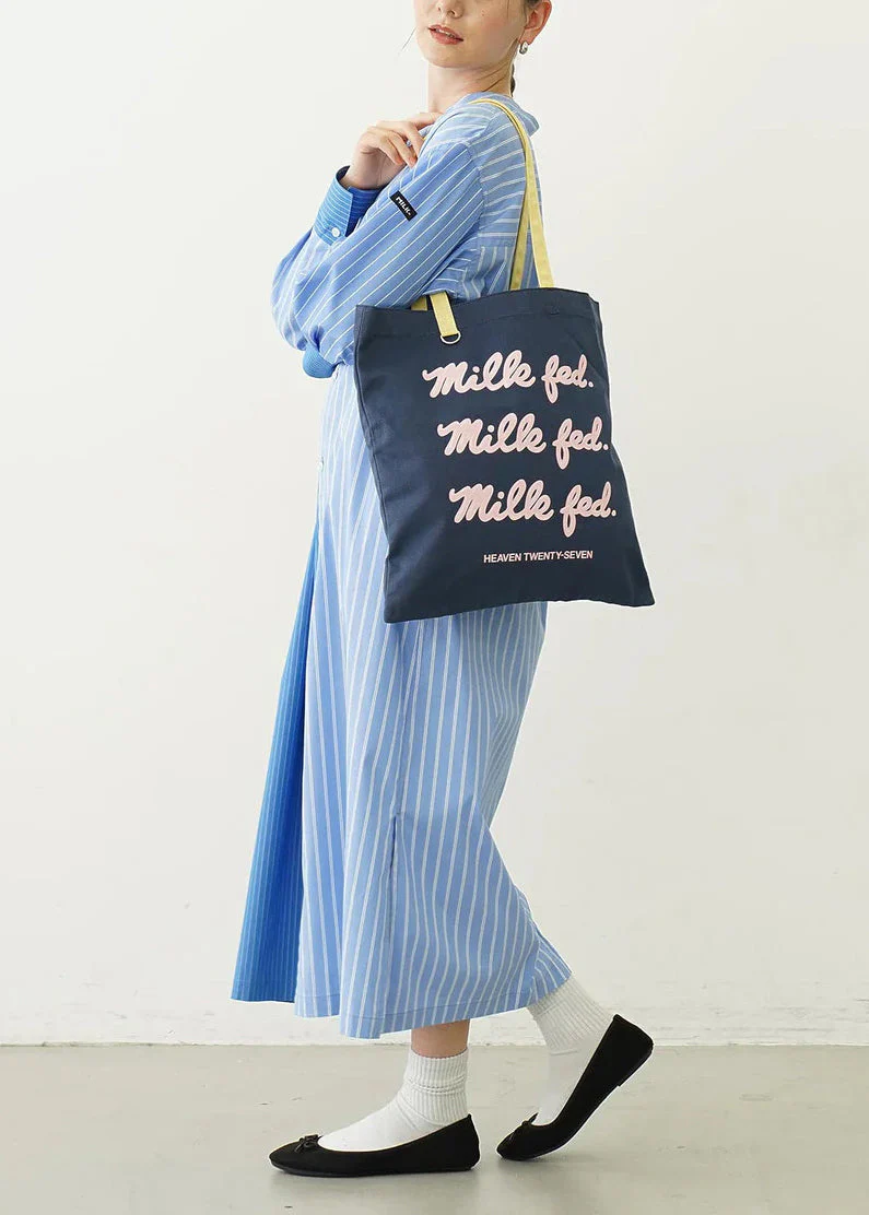 Organic Blue Striped Asymmetrical Design Shirt Dresses Spring - Image 4