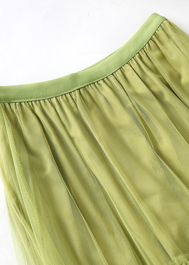 Organic Grass Green Ruffled Exra Large Hem Tulle Holiday Skirt Spring - Image 2
