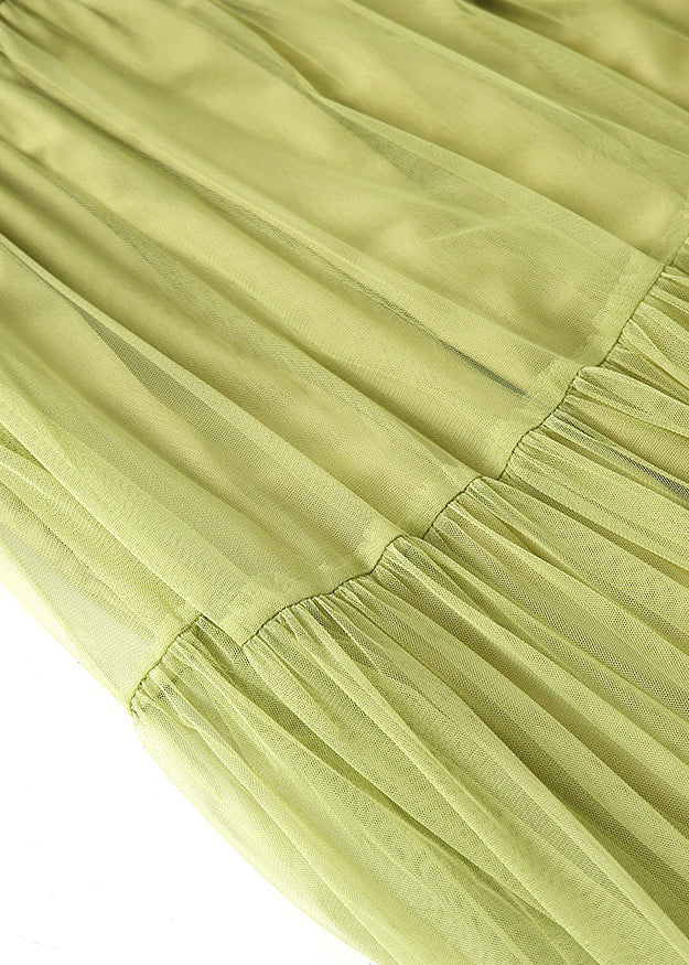 Organic Grass Green Ruffled Exra Large Hem Tulle Holiday Skirt Spring - Image 3