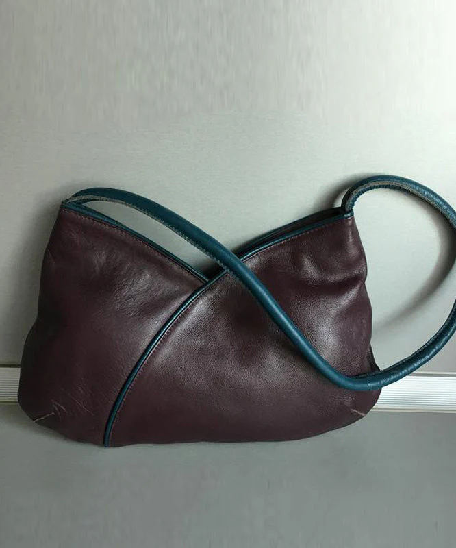 Organic Mulberry Solid Durable Patchwork Faux Leather Shoulder Bags - Image 2
