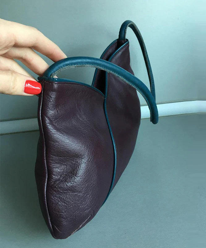 Organic Mulberry Solid Durable Patchwork Faux Leather Shoulder Bags - Image 4