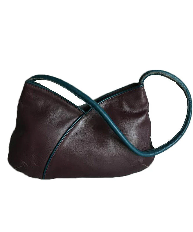 Organic Mulberry Solid Durable Patchwork Faux Leather Shoulder Bags - Image 5