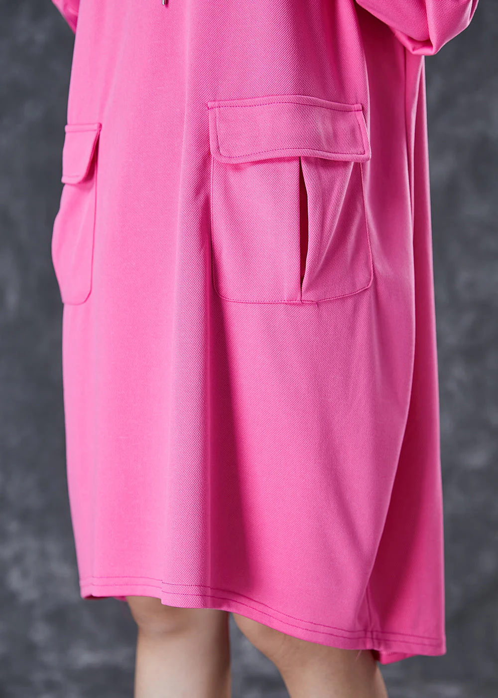 Organic Rose Oversized Pockets Cotton Sweatshirts Dress Fall - Image 5