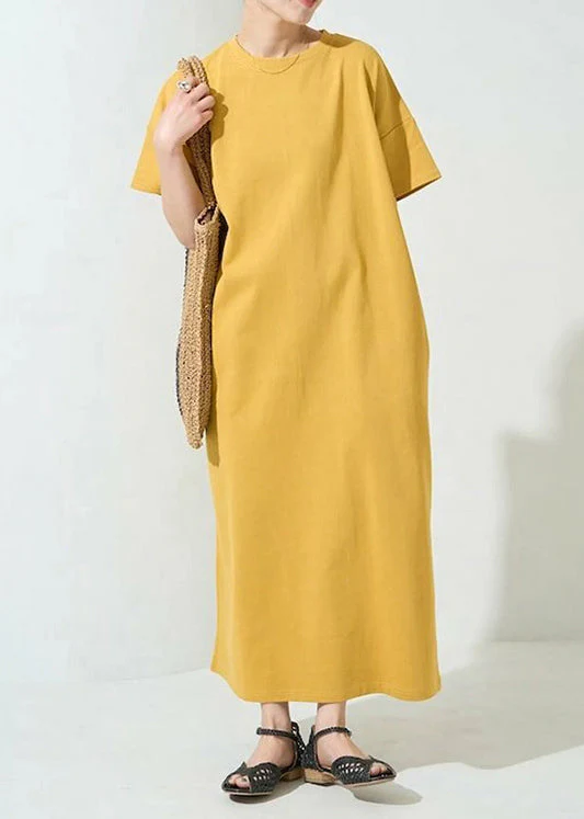 Organic Yellow Oversized Cotton Robe Dresses Summer - Image 2