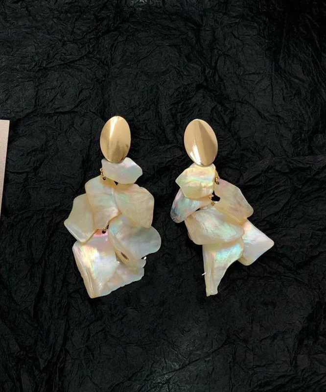 Original Design Alloy Shell Asymmetrical Drop Earrings - Image 4