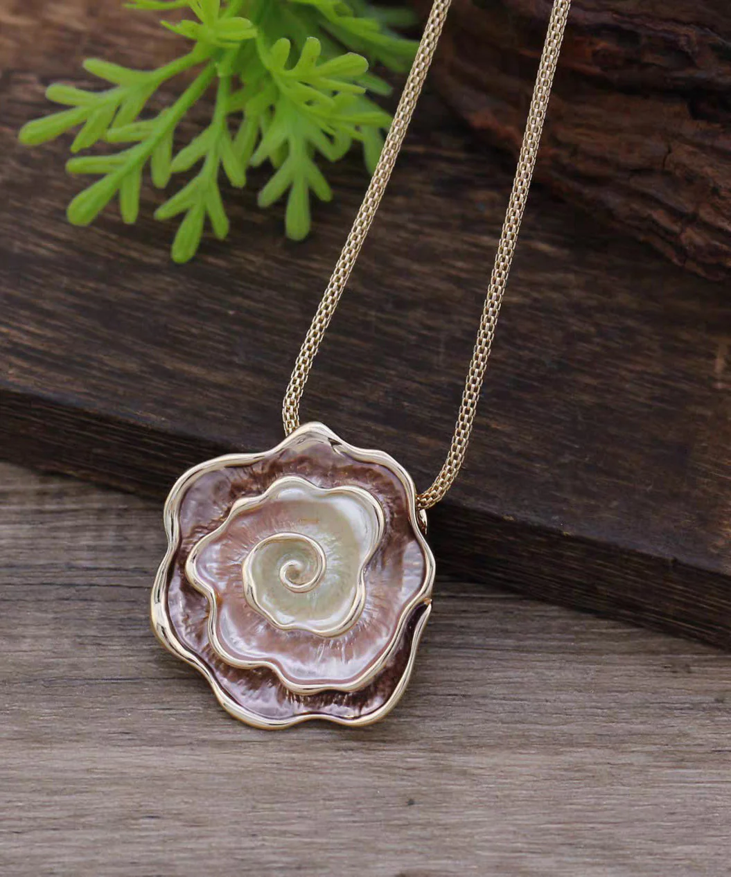 Original Design Blue Copper Alloy Auspicious Clouds Enamel Pendant Necklace - Image 4
