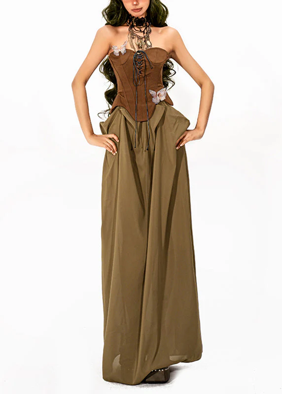 Original Design Colorblock Cold Shoulder Patchwork Maxi Dresses Sleeveless - Image 2