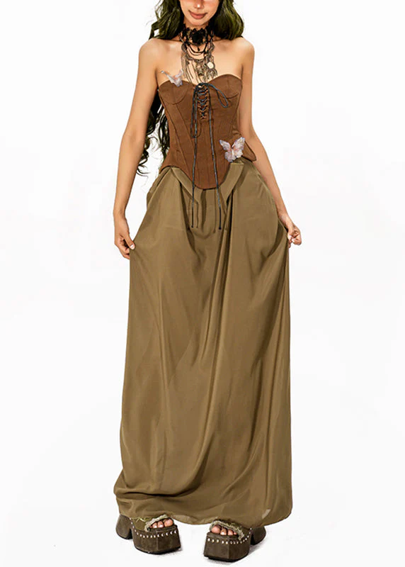 Original Design Colorblock Cold Shoulder Patchwork Maxi Dresses Sleeveless - Image 3