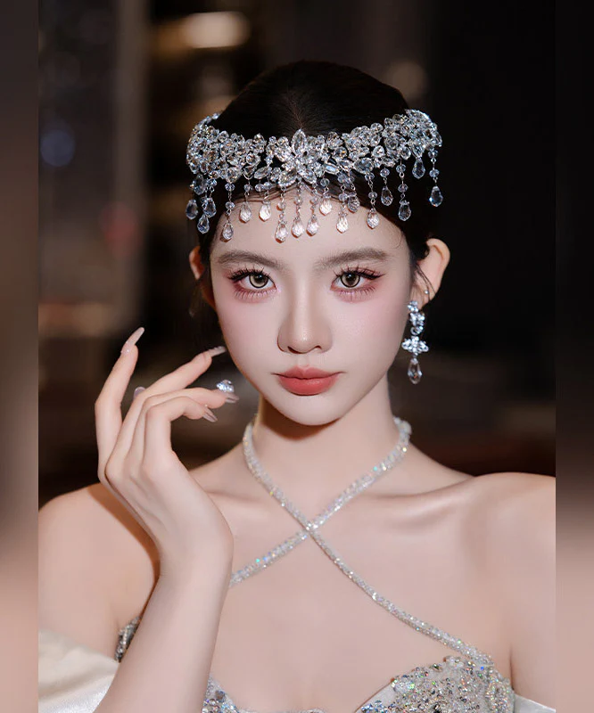 Original Design Crystal Zircon Tassel HairPiece - Image 3