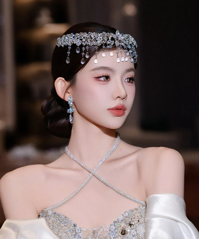 Original Design Crystal Zircon Tassel HairPiece - Image 4