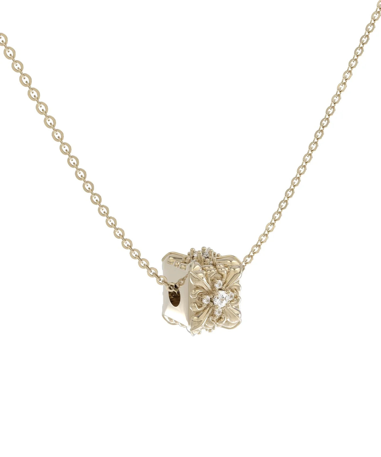 Original Design Gold Copper Overgild Zircon Iris Pendant Necklace - Image 5