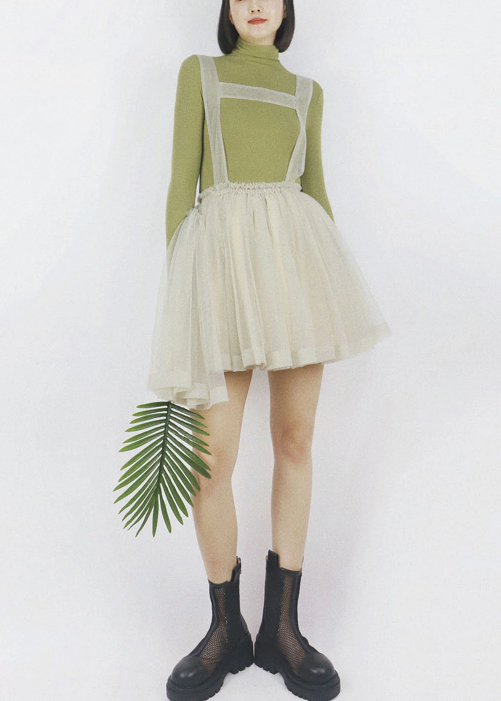 Original Design Light Grey Asymmetrical Design Tulle Short Strap Dress Summer - Image 2