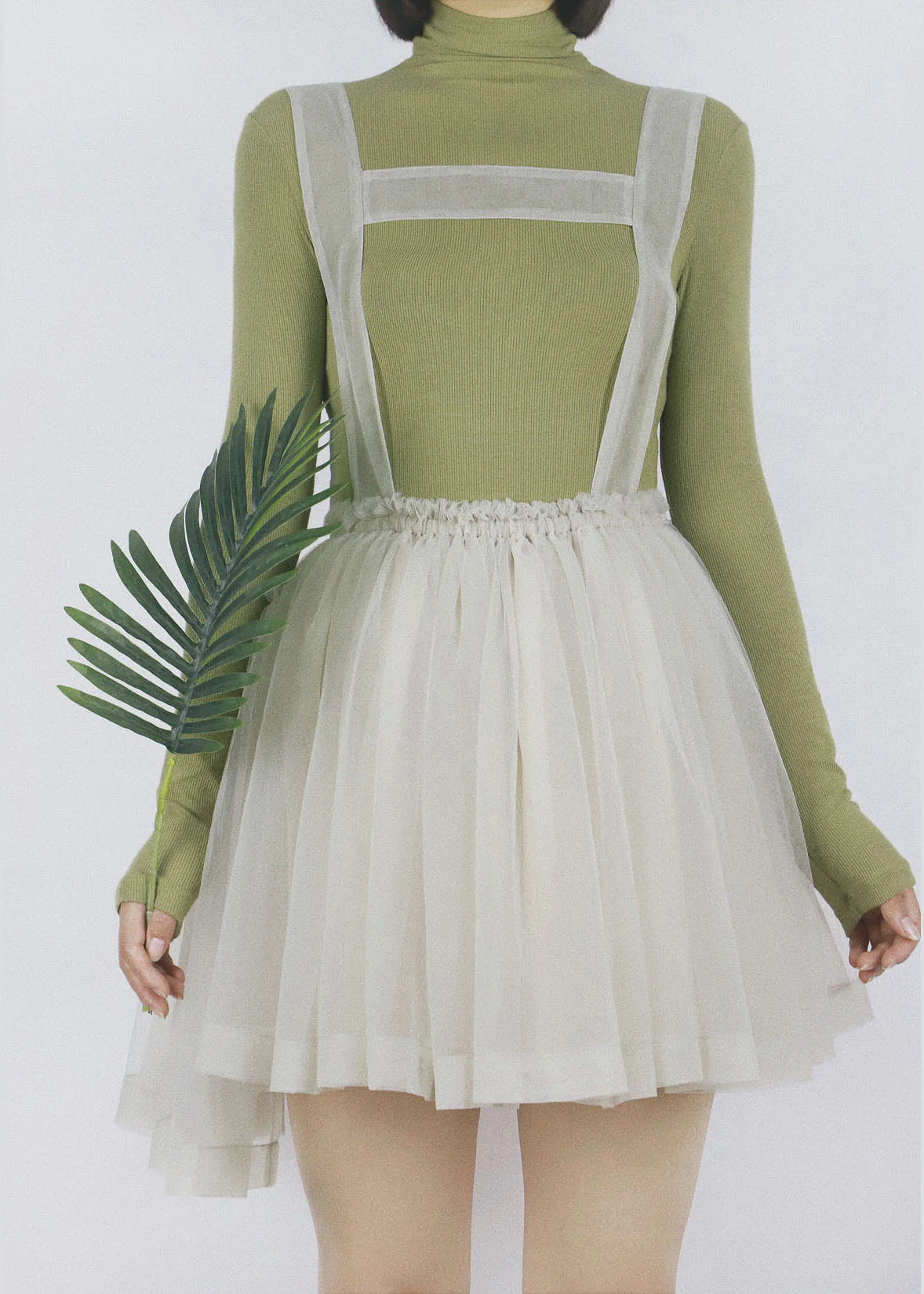 Original Design Light Grey Asymmetrical Design Tulle Short Strap Dress Summer - Image 4