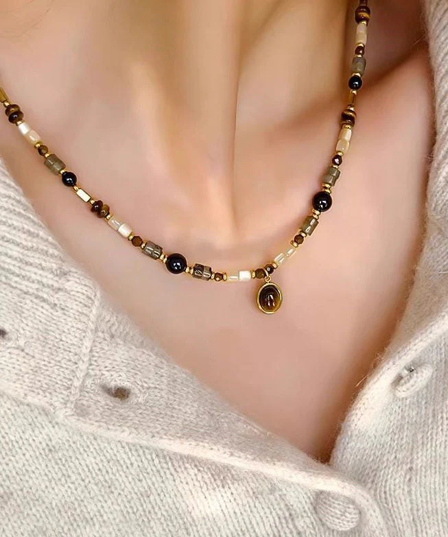 Original Design Luxury Tiger's Eye Agate Pendant Necklace - Image 2