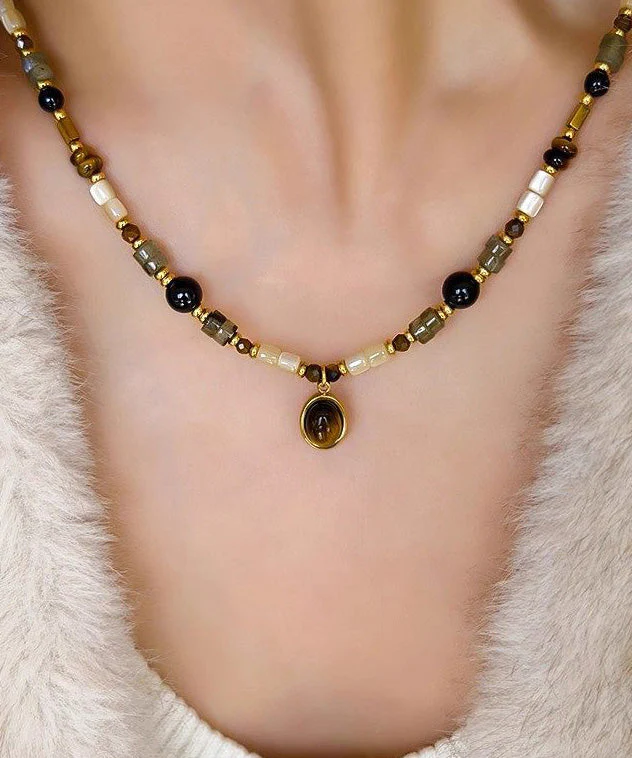 Original Design Luxury Tiger's Eye Agate Pendant Necklace - Image 3