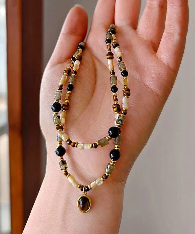 Original Design Luxury Tiger's Eye Agate Pendant Necklace - Image 4