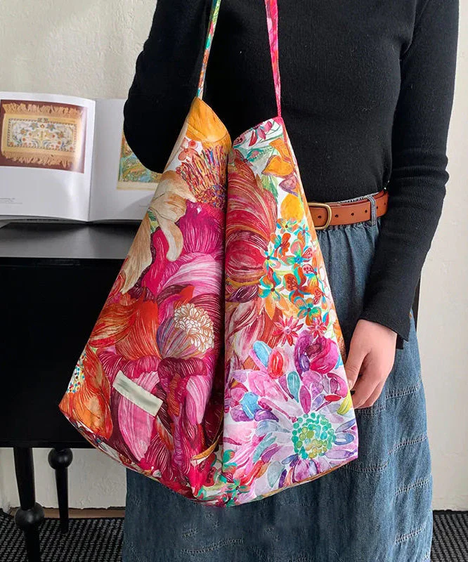 Original Design Print Large Capacity Canvas Shoulder Bag - Image 3