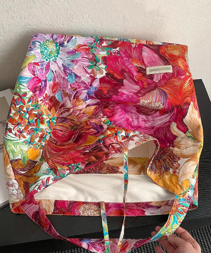 Original Design Print Large Capacity Canvas Shoulder Bag - Image 4