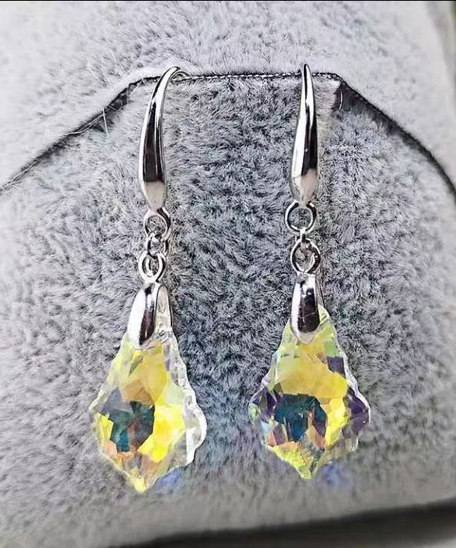 Original Design Purple Sterling Silver Crystal Drop Earrings - Image 2