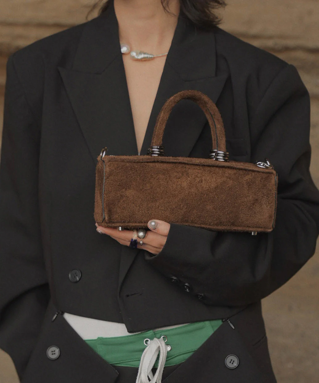 Original Design Red Calf Leather Suede Mini Bag - Image 2