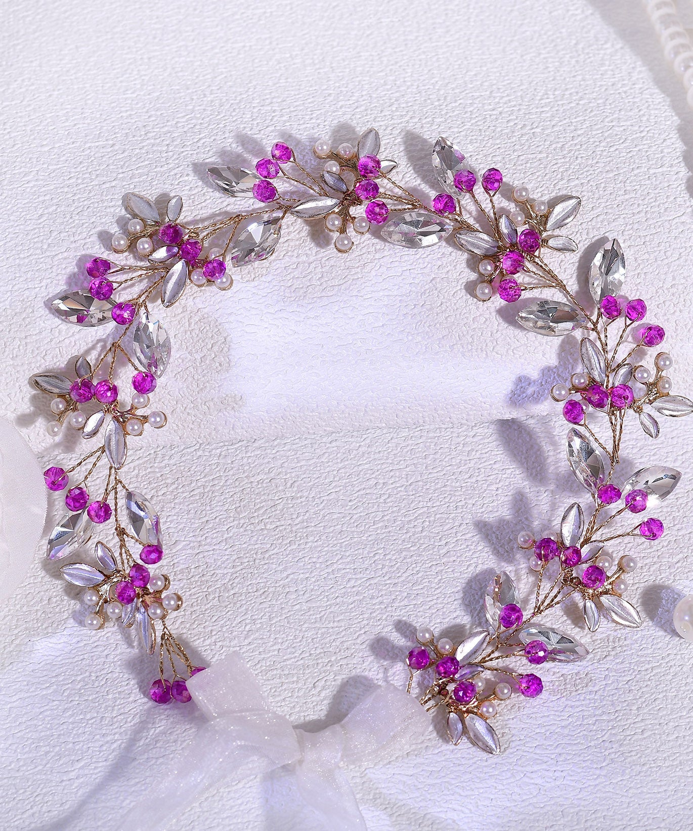 Original Design Rose Weave Zircon Flora HairPiece - Image 4
