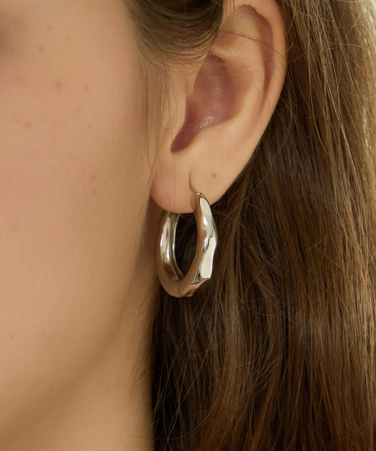 Original Design Silk Metal Hoop Earrings - Image 3