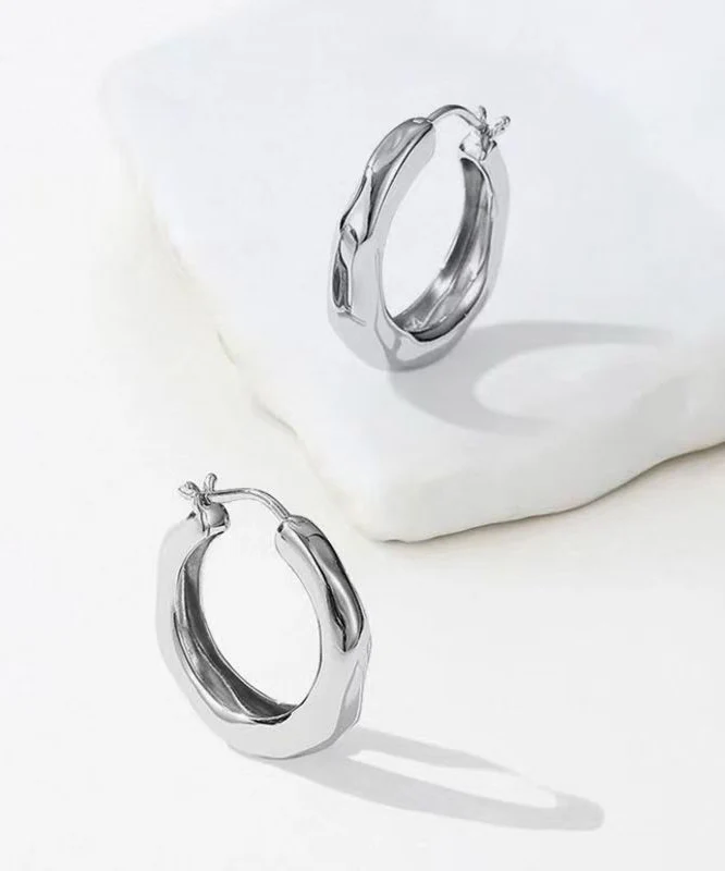 Original Design Silk Metal Hoop Earrings - Image 4