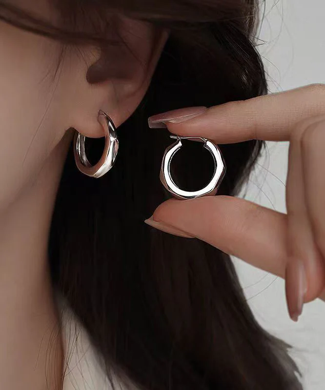Original Design Silk Metal Hoop Earrings - Image 5