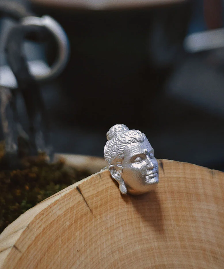 Original Design Silver Gold-Plated Buddha Earrings - Image 2