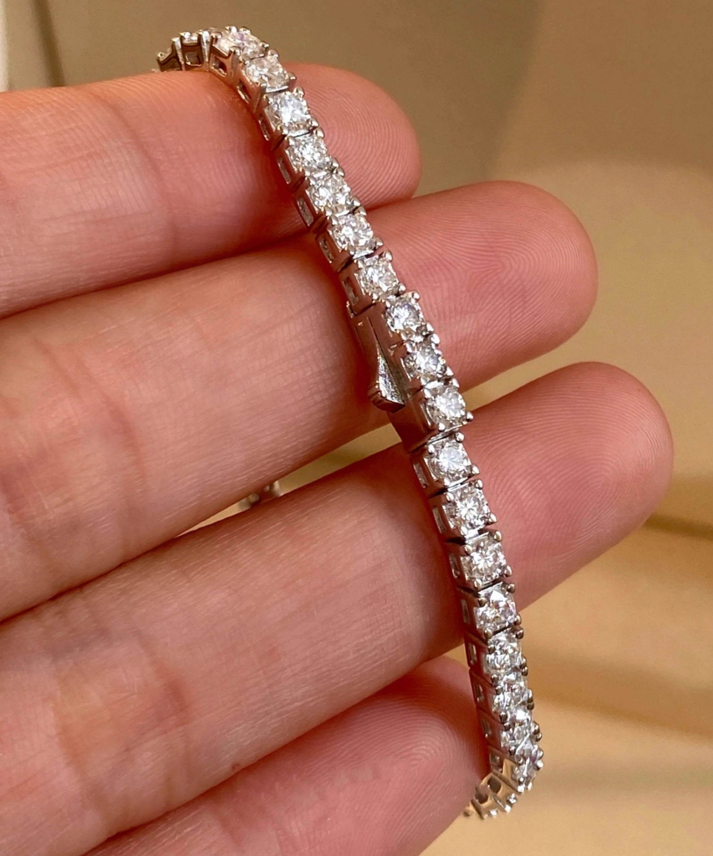 Original Design Silver Zircon Snap Silver Plated Bracelet - Image 4