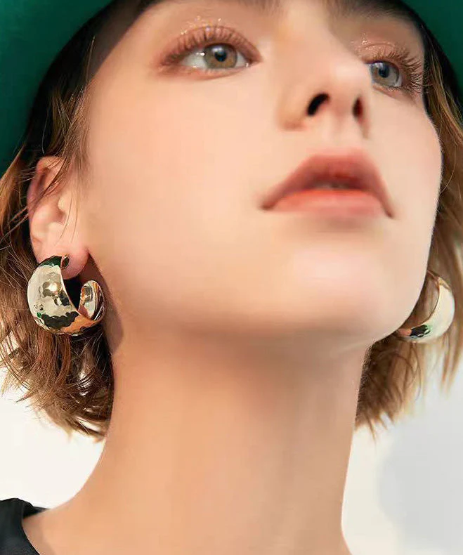 Original Design Simple Style Metal Hoop Earrings - Image 3