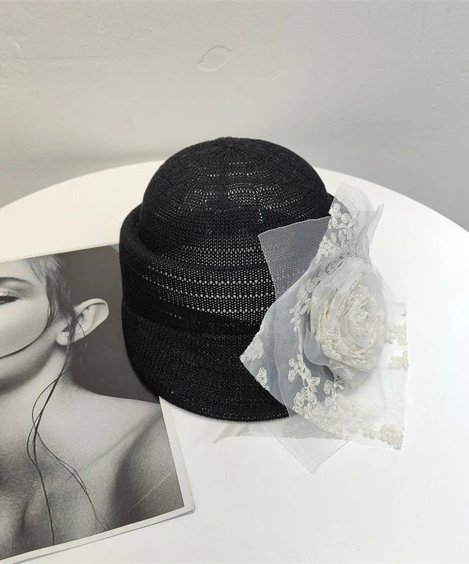 Original Fashion Versatile White Lace Flower Breathable Hat - Image 4