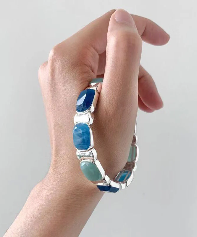 Oversize Multicolor Stainless Steel Alloy Jade Bangle - Image 5