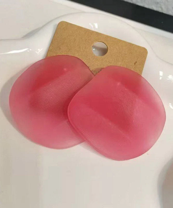 Oversize Red Copper Alloy Asymmetrical Prawn Cracker Stud Earrings - Image 5