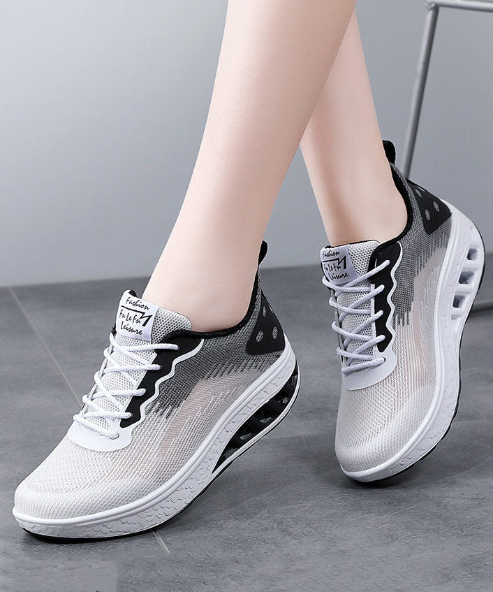 Pink Blue Platform Breathable Mesh Casual Flats Shoes Cross Strap - Image 2