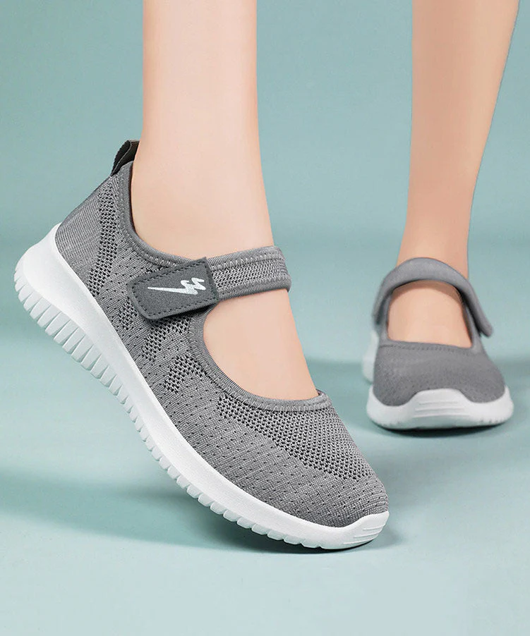 Pink Breathable Mesh Casual Flat Shoes Buckle Strap - Image 3