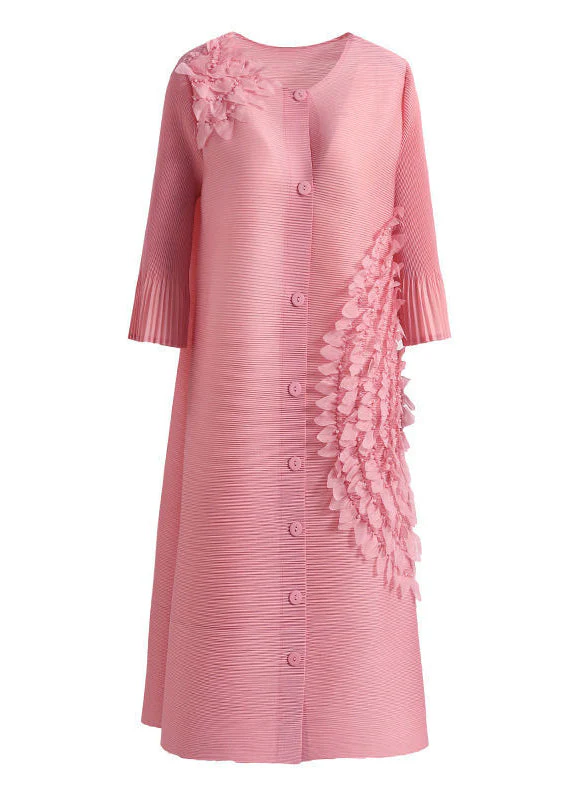 Pink Patchwork Mid Dress Oversized Nail Bead Summer - Image 5