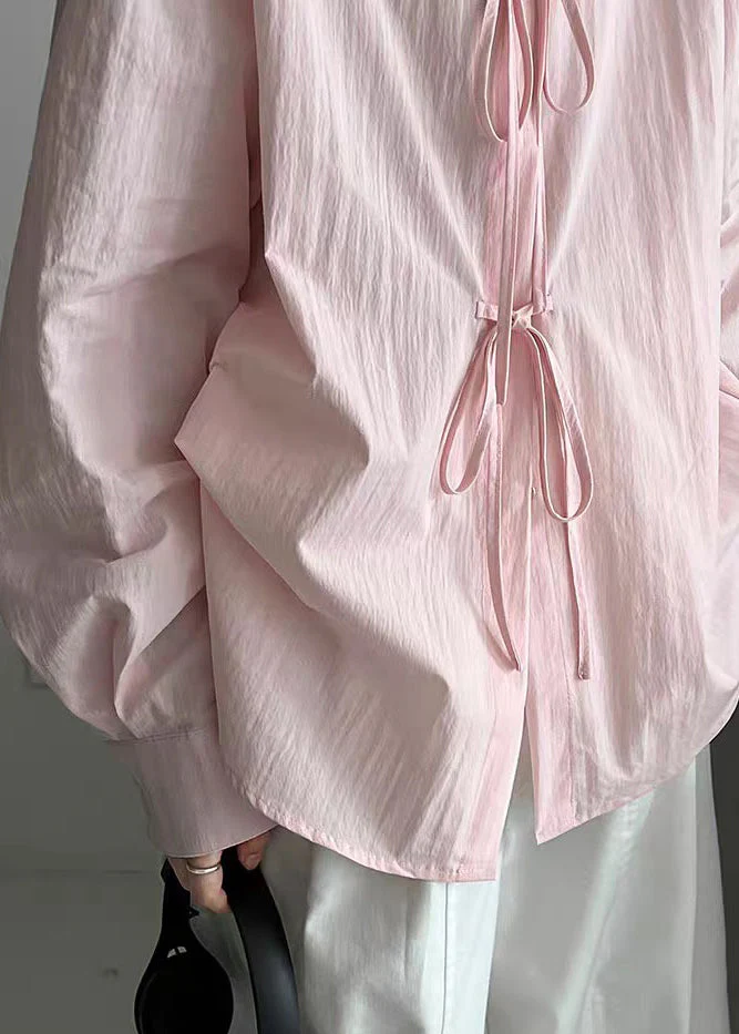 Pink Patchwork Top Peter Pan Collar Spring - Image 3