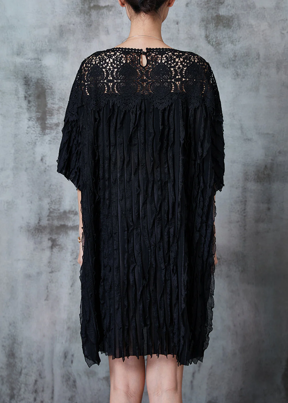 Plus Size Black Oversized Patchwork Party Dress Summer - Image 4
