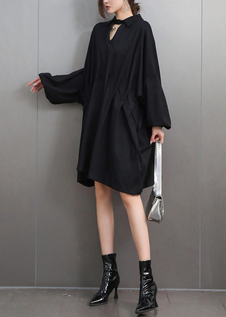 Plus Size Black Oversized Shirt Dress Summer - Image 3